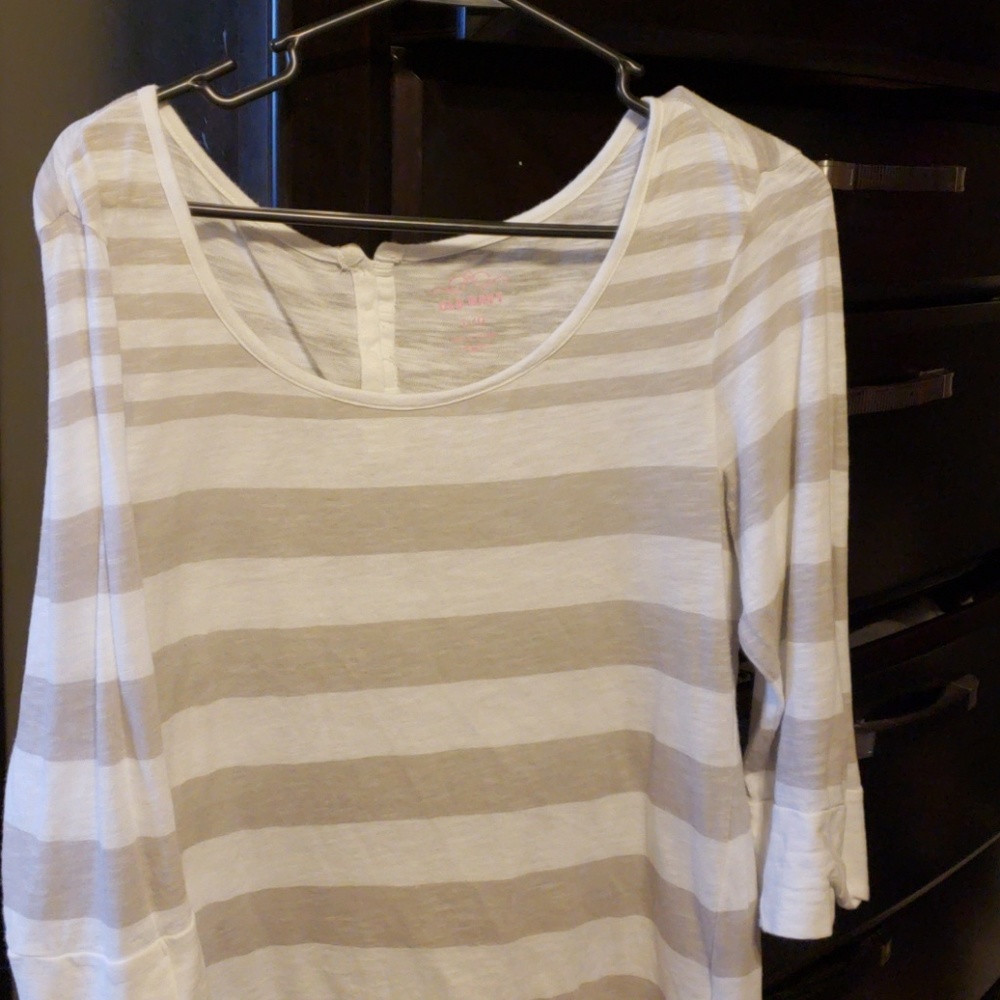 3/4 sleeve grey/white tee